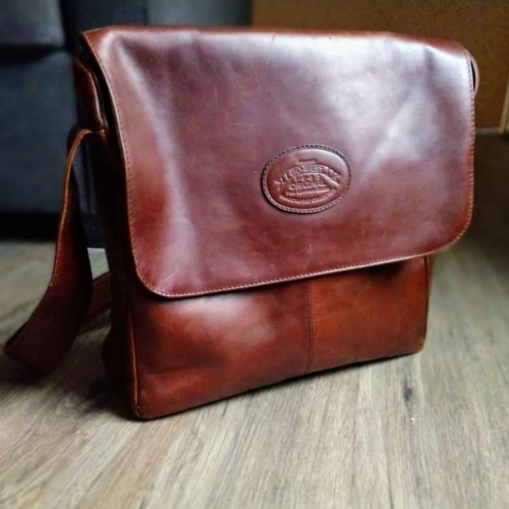 GO-WEST Leather Satchel/Messenger Bag
